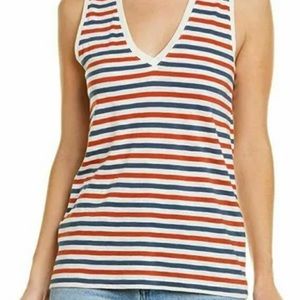 Madewell striped v-neck tank top XS NWOT